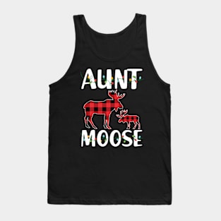 Red Plaid Aunt Moose Matching Family Pajama Christmas Gift Tank Top